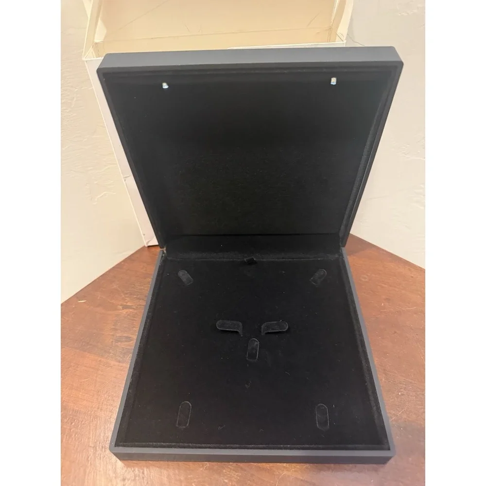 Large Black Velvet LED Lighted Necklace Jewelry Set Gift Box With Light New